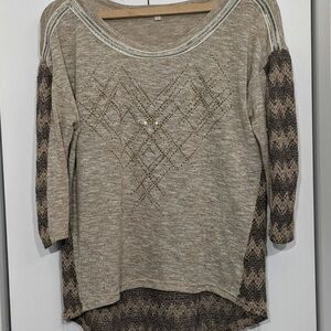 Miss Me Tan Knit Sweater